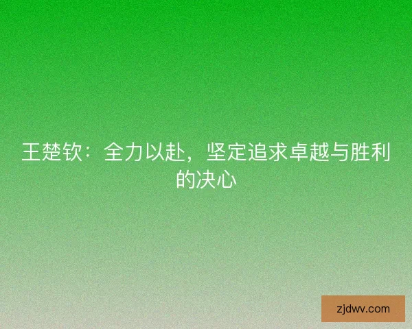 王楚钦：全力以赴，坚定追求卓越与胜利的决心